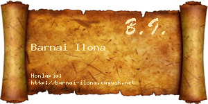 Barnai Ilona névjegykártya